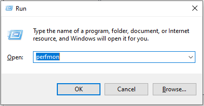 Open Performance Monitor using Windows Run